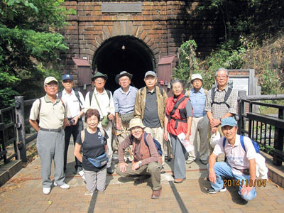 大日影トンネル前にて