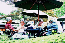 澤乃井園にて歓談